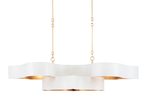 Currey and Company - 9000-0854 - Six Light Chandelier - Grand Lotus - Sugar White/Contemporary Gold Leaf