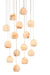 Currey and Company - 9000-0898 - 15 Light Pendant - Lazio - Natural/Painted Silver