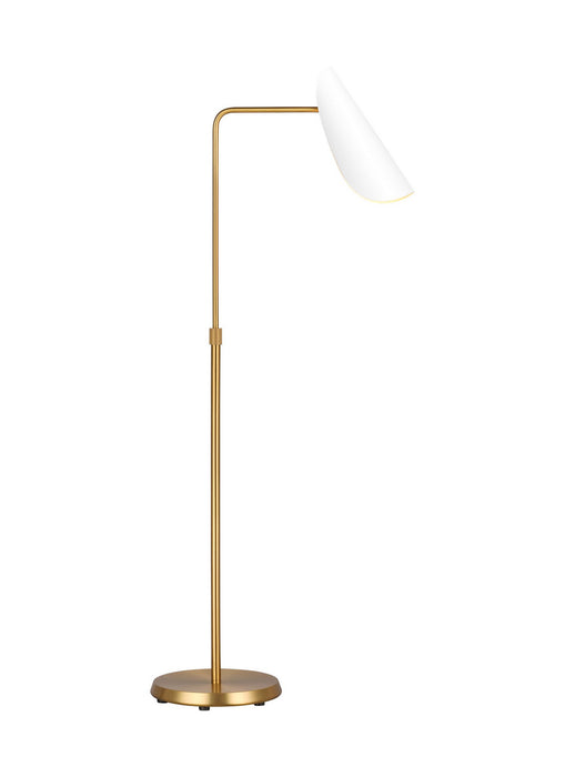 Visual Comfort Studio - AET1001BBSMWT1 - One Light Floor Lamp - Tresa - Matte White and Burnished Brass