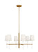 Visual Comfort Studio - KSC1086BBSGW - Six Light Chandelier - Monroe - Burnished Brass