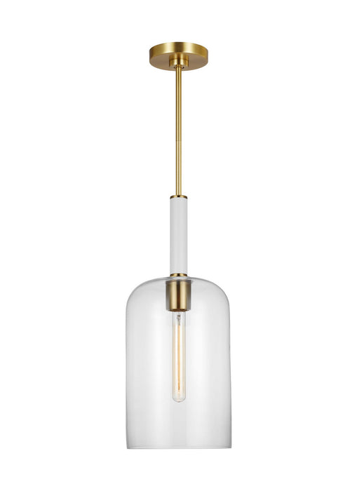 Visual Comfort Studio - KSP1051BBSGW - One Light Pendant - Monroe - Burnished Brass