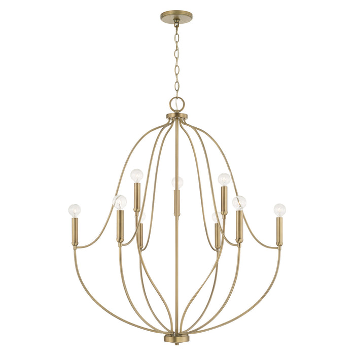 Capital Lighting - 447091AD - Nine Light Chandelier - Madison - Aged Brass