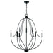 Capital Lighting - 447091MB - Nine Light Chandelier - Madison - Matte Black