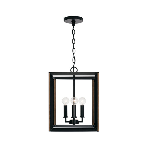 Capital Lighting - 545441KD - Four Light Foyer Pendant - Rowe - Matte Black and Brown Wood