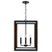 Capital Lighting - 545442KD - Four Light Foyer Pendant - Rowe - Matte Black and Brown Wood