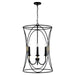 Capital Lighting - 545641KB - Four Light Foyer Pendant - Amara - Matte Black with Brass