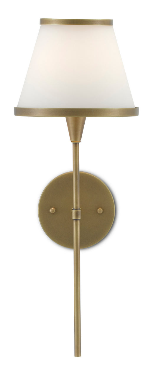 Currey and Company - 5800-0001 - One Light Wall Sconce - Bagno - Antique Brass/Opaque Glass