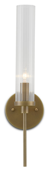 Currey and Company - 5800-0004 - One Light Wall Sconce - Bagno - Antique Brass/Clear