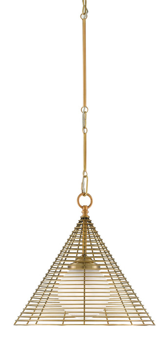 Currey and Company - 9000-0760 - One Light Pendant - Nadir - Antique Brass/Frosted Glass