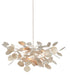 Currey and Company - 9000-0818 - Four Light Chandelier - Lunaria - Contemporary Silver Leaf
