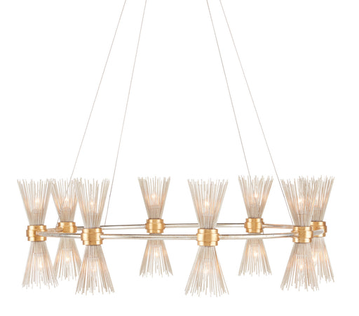 Currey and Company - 9000-0842 - 16 Light Chandelier - Novatude - Contemporary Gold Leaf/Contemporary Silver Leaf