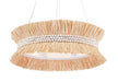 Currey and Company - 9000-0875 - Six Light Chandelier - Jamie Beckwith - Sugar White/Natural Raffia