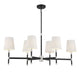 Savoy House - 1-1631-6-173 - Six Light Linear Chandelier - Brody - Matte Black with Polished Nickel Accents