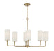 Savoy House - 1-1756-6-322 - Six Light Linear Chandelier - Powell - Warm Brass