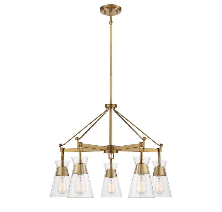 Savoy House - 1-1832-5-322 - Five Light Chandelier - Lakewood - Warm Brass