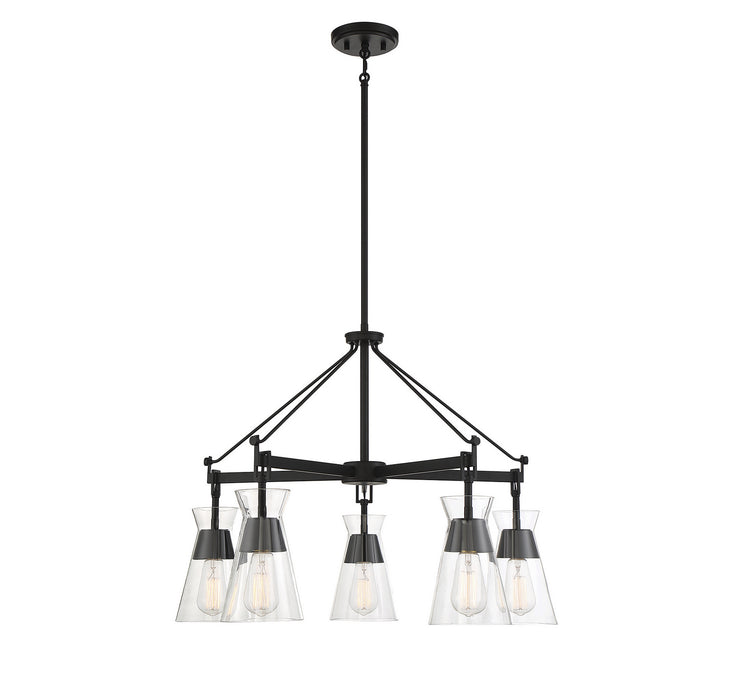 Savoy House - 1-1832-5-89 - Five Light Chandelier - Lakewood - Matte Black