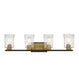 Savoy House - 8-1720-4-143 - Four Light Bathroom Vanity - Sidney - Matte Black with Warm Brass Accents