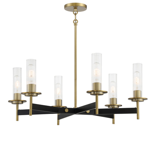 Minka-Lavery - 2546-726 - Six Light Chandelier - Baldwin Park - Coal And Soft Brass