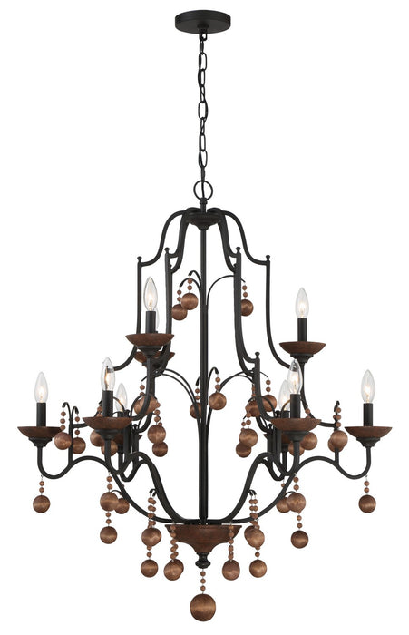 Minka-Lavery - 2669-723 - Nine Light Chandelier - Colonial Charm - Old World Bronze W/Walnut Acce