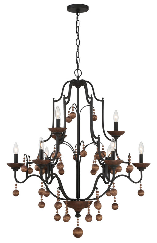 Minka-Lavery - 2669-723 - Nine Light Chandelier - Colonial Charm - Old World Bronze W/Walnut Acce