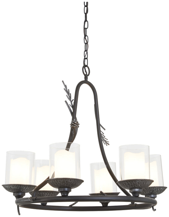 Minka-Lavery - 2756-694 - Six Light Chandelier - Ponderosa Ridge - Weathered Spruce W/ Silver