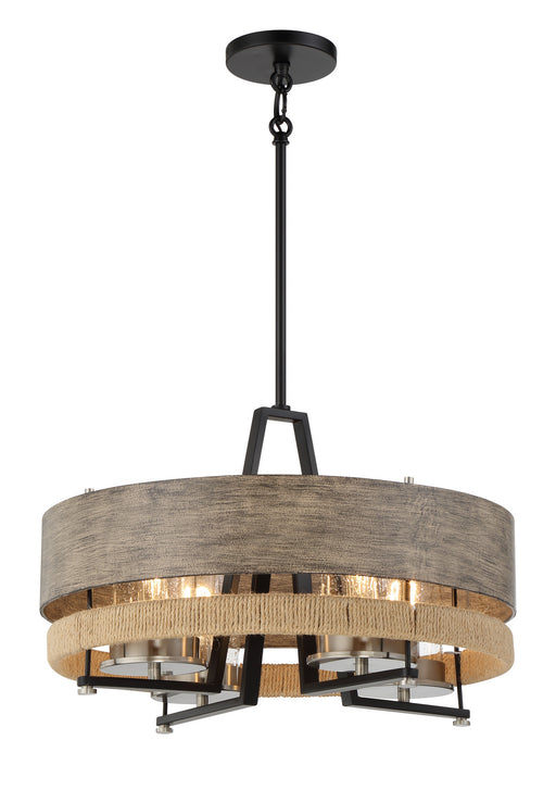 Minka-Lavery - 2764-733 - Four Light Convertible Pendant - Silver Creek - Stone Grey, Coal & Brushed Nic