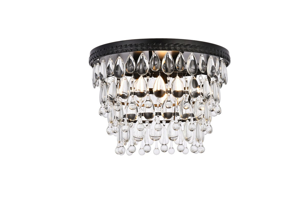 Elegant Lighting - 1219F15BK/RC - Three Light Flush Mount - Nordic - Black And Clear