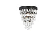 Elegant Lighting - 1219F9BK/RC - One Light Flush Mount - Nordic - Black And Clear