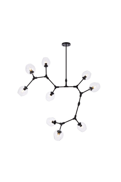 Elegant Lighting - 1712G79BK - Nine Light Chandelier - Cavoli - Black And Clear