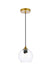 Elegant Lighting - LD2280BR - One Light Pendant - Cashel - Brass And Clear