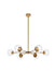 Elegant Lighting - LD642D36BR - Six Light Pendant - Briggs - Brass And Clear