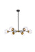 Elegant Lighting - LD642D36BRK - Six Light Pendant - Briggs - Black And Brass And Clear