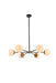 Elegant Lighting - LD643D36BRK - Six Light Pendant - Briggs - Black And Brass And White