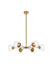 Elegant Lighting - LD644D30BR - Six Light Pendant - Briggs - Brass And Clear