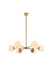 Elegant Lighting - LD645D30BR - Six Light Pendant - Briggs - Brass And White