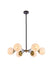 Elegant Lighting - LD645D30BRK - Six Light Pendant - Briggs - Black And Brass And White