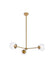Elegant Lighting - LD646D32BR - Three Light Pendant - Briggs - Brass And Clear