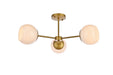 Elegant Lighting - LD649F26BR - Three Light Flush Mount - Briggs - Brass And White