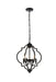 Elegant Lighting - LD7064D16BK - Four Light Pendant - Sandara - Black