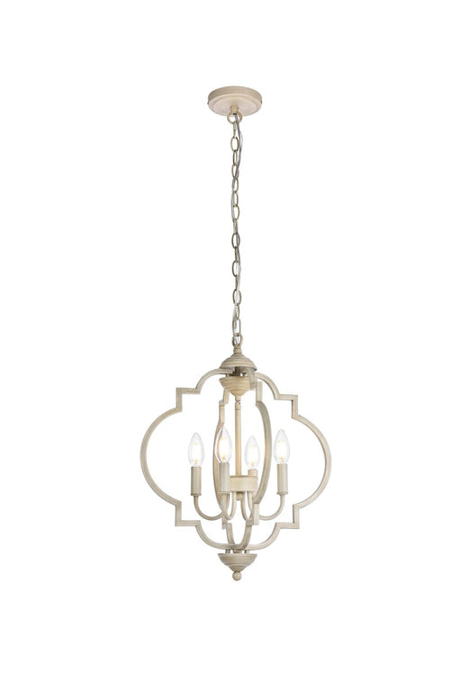 Elegant Lighting - LD7064D16WD - Four Light Pendant - Sandara - Weathered Dove