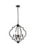 Elegant Lighting - LD7065D20BK - Four Light Pendant - Sandara - Black