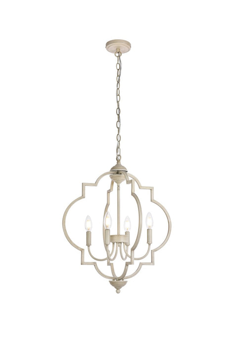 Elegant Lighting - LD7065D20WD - Four Light Pendant - Sandara - Weathered Dove