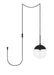 Elegant Lighting - LDPG6027BK - One Light Plug in Pendant - Eclipse - Black And Clear