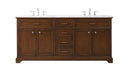 Elegant Lighting - VF15072DTK - Double Bathroom Vanity - Americana - Teak