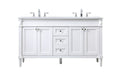 Elegant Lighting - VF31860DWH - Double Bathroom Vanity - Bennett - White