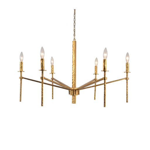 Terracotta Designs - H20103-6GD - Six Light Chandelier - Aurore - Hammered Autique Gold