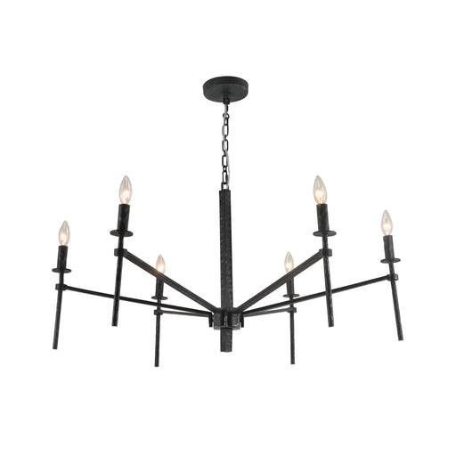 Terracotta Designs - H20103-6BK - Six Light Chandelier - Aurore - Hammered Antique Black