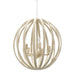 Palecek - 2409-79 - Five Light Chandelier - Madera - Cream