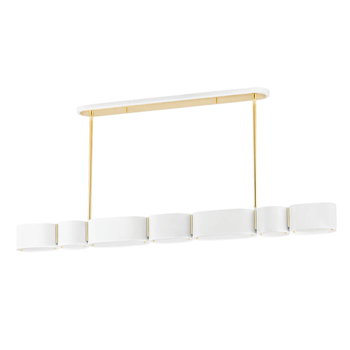 Corbett Lighting - 393-54-SWH/VB - Seven Light Linear - Opal - Soft White/Vintage Brass