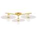Mitzi - H499603-AGB/CCR - Three Light Semi Flush Mount - Tinsley - Aged Brass/Ceramic Gloss Cream